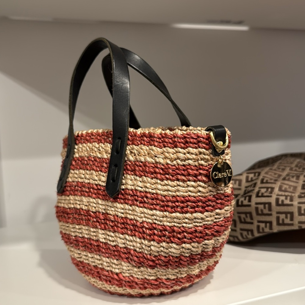 Clare V. Petite Léa Woven Straw Bag NWOT - Picture 5 of 6